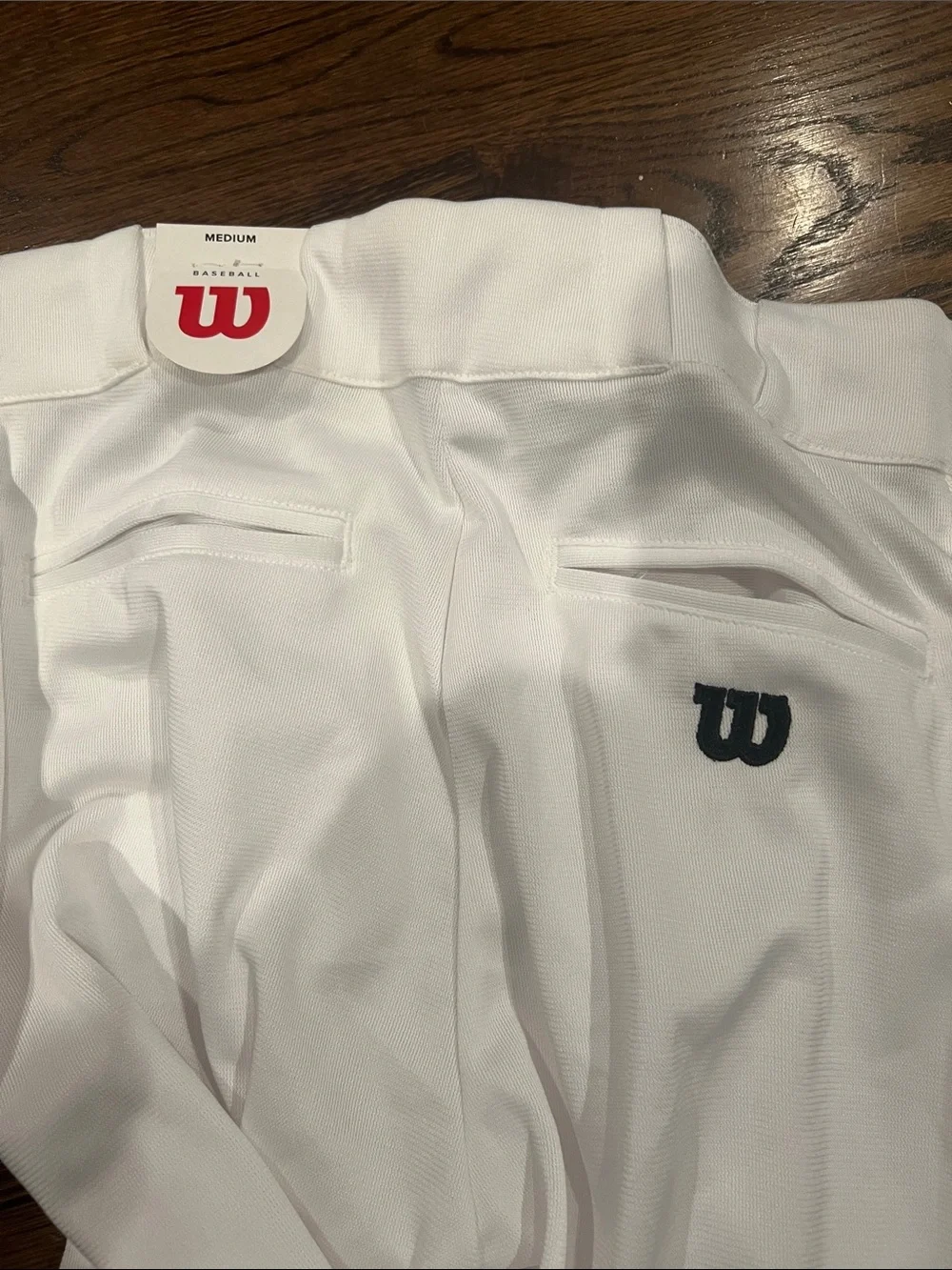 Wilson Men's White Baseball pants with Elastic Cuffs